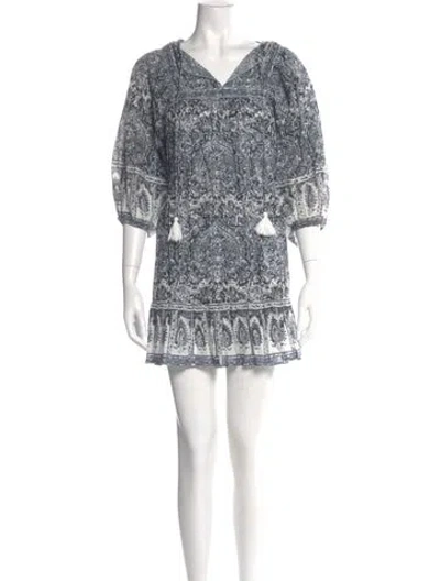 Pre-owned Cleobella Printed Mini Dress In Blue