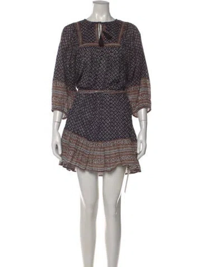 Pre-owned Cleobella Printed Mini Dress In Blue