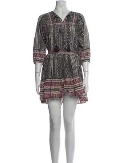 Pre-owned Cleobella Printed Mini Dress In Brown