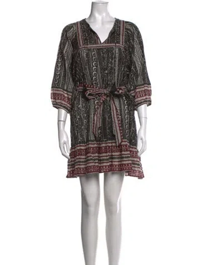 Pre-owned Cleobella Printed Mini Dress In Brown