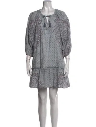 Pre-owned Cleobella Printed Mini Dress In Grey