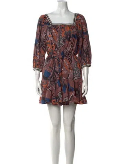 Pre-owned Cleobella Printed Mini Dress In Multi