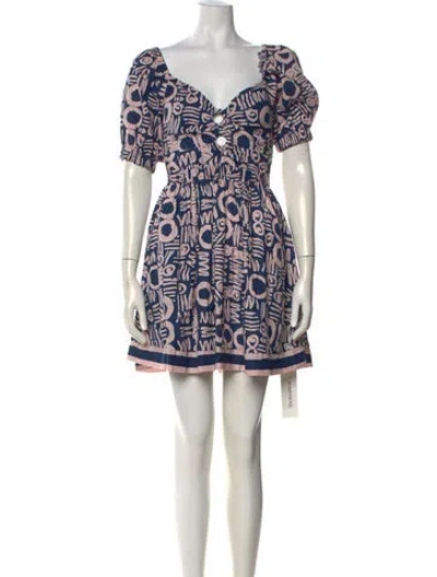 Pre-owned Cleobella Printed Mini Dress In Multi