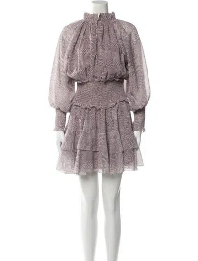 Pre-owned Cleobella Printed Mini Dress In Neutral