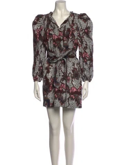 Pre-owned Cleobella Printed Mini Dress In Neutral