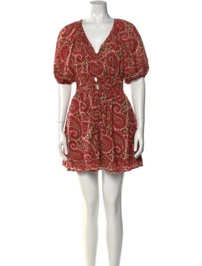 Pre-owned Cleobella Printed Mini Dress In Neutral