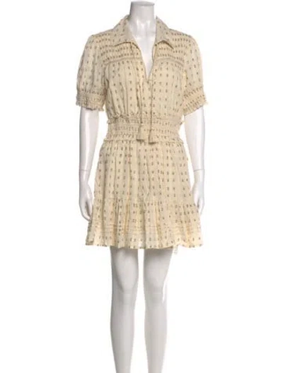 Pre-owned Cleobella Printed Mini Dress In Neutral