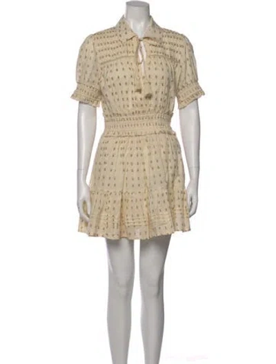 Pre-owned Cleobella Printed Mini Dress In Neutral