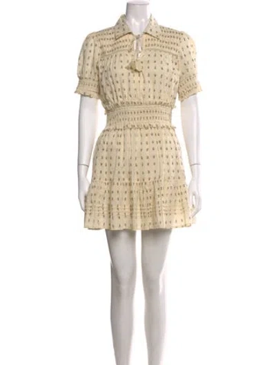 Pre-owned Cleobella Printed Mini Dress In Neutral