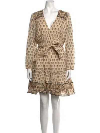 Pre-owned Cleobella Printed Mini Dress In Neutrals