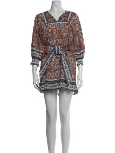 Pre-owned Cleobella Printed Mini Dress In Orange