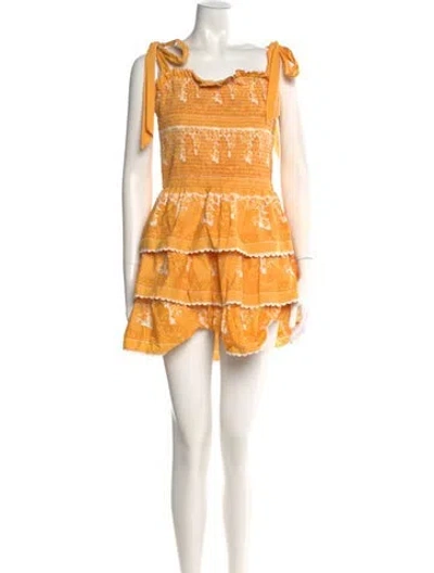 Pre-owned Cleobella Printed Mini Dress In Orange