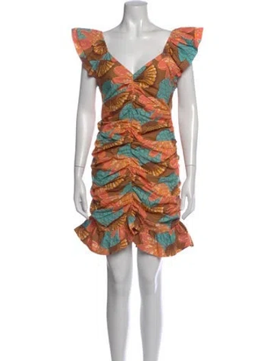 Pre-owned Cleobella Printed Mini Dress In Orange