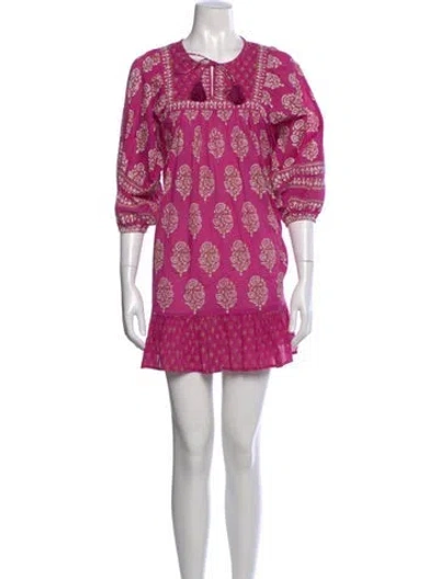 Pre-owned Cleobella Printed Mini Dress In Pink