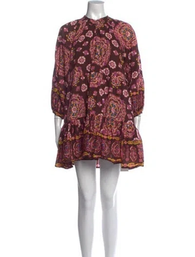 Pre-owned Cleobella Printed Mini Dress In Pink