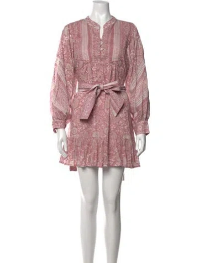 Pre-owned Cleobella Printed Mini Dress In Pink