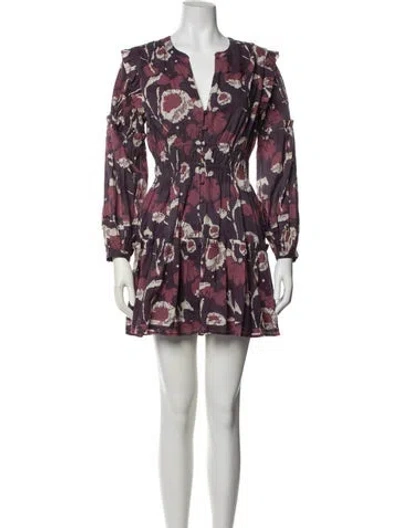 Pre-owned Cleobella Printed Mini Dress In Purple