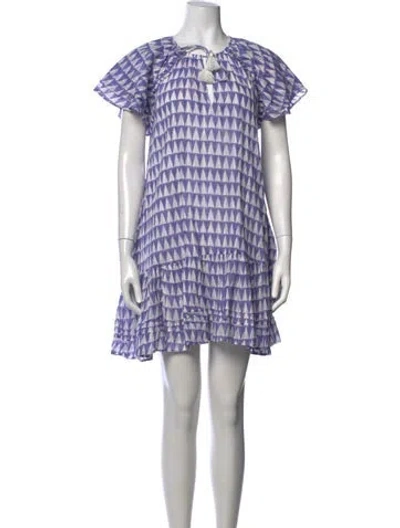 Pre-owned Cleobella Printed Mini Dress In Purple