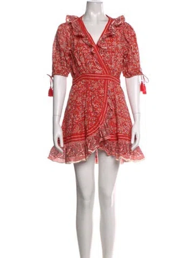 Pre-owned Cleobella Printed Mini Dress In Red