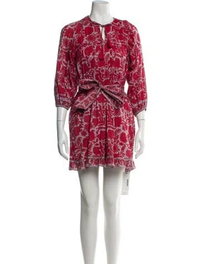 Pre-owned Cleobella Printed Mini Dress In Red
