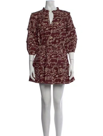 Pre-owned Cleobella Printed Mini Dress W/ Tags In Red