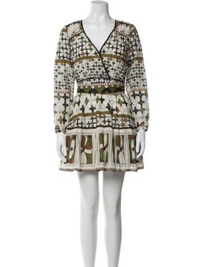 Pre-owned Cleobella Printed Mini Dress In White