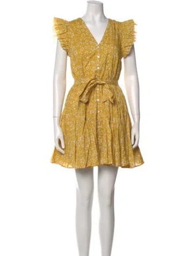 Pre-owned Cleobella Printed Mini Dress In Yellow