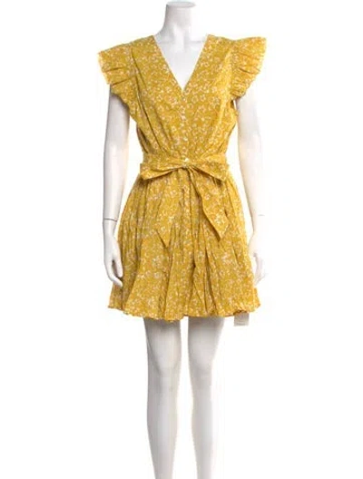 Pre-owned Cleobella Printed Mini Dress In Yellow