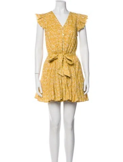 Pre-owned Cleobella Printed Mini Dress In Yellow