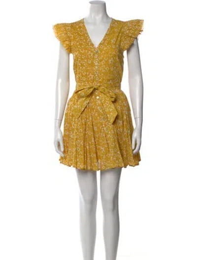 Pre-owned Cleobella Printed Mini Dress In Yellow