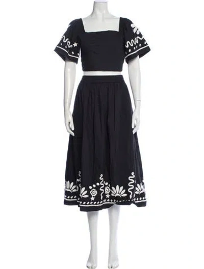Pre-owned Cleobella Printed Skirt Set In Black