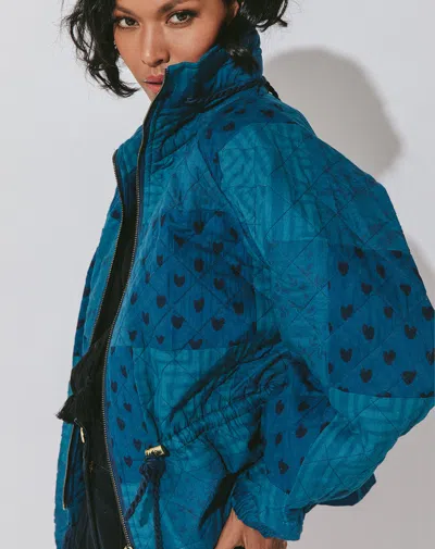 Cleobella Quilted Patchwork Jacket In Blue