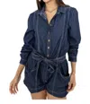 Cleobella Quincy Romper In Chambray In Blue