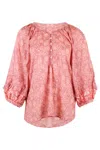 Cleobella Quinn Blouse Camara Floral In Pink