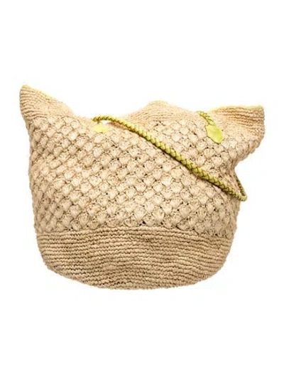 Pre-owned Cleobella Raffia Tote In Neutrals
