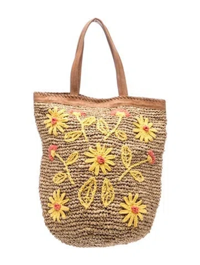 Pre-owned Cleobella Raffia Tote In Neutrals