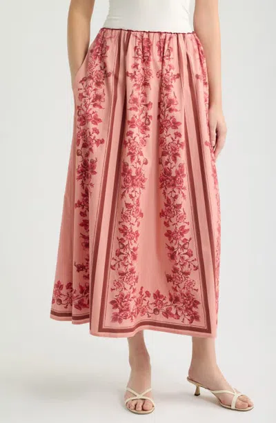 Cleobella Reese Print Ankle Skirt In Pink