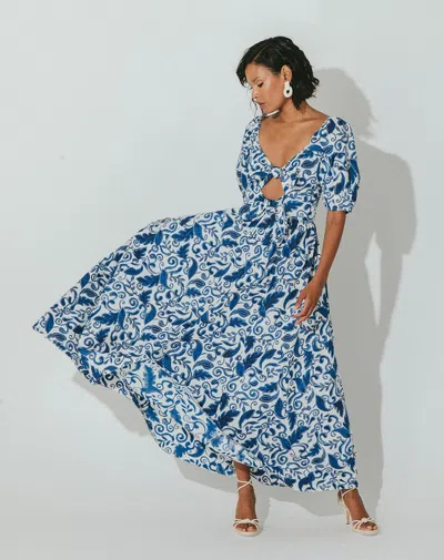 Cleobella Reza Midi Dress | Azulejo In Blue