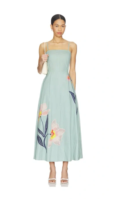 Cleobella Riley Ankle Dress In Blue