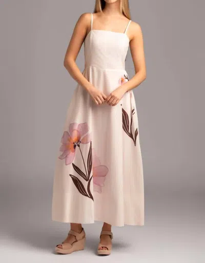 Cleobella Riley Ankle Dress In Moresco Ivory Print In Pink