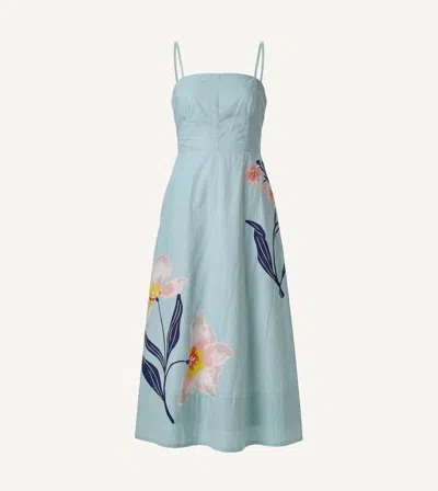 Cleobella Riley Ankle Dress In Moresco Blue Surf In Multi