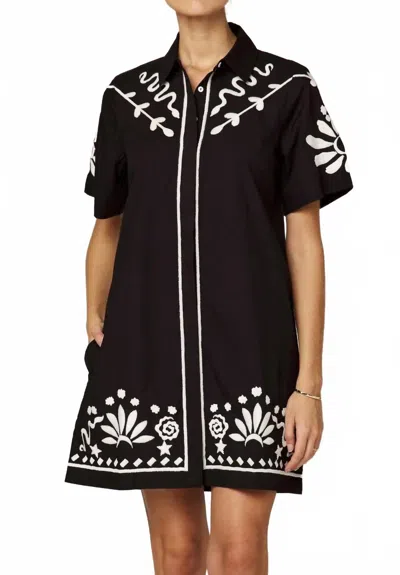 CLEOBELLA RIYA MINI DRESS IN BLACK IVORY