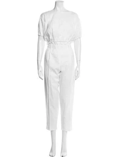 Pre-owned Cleobella Ruffle Embellishment Pant Set In White