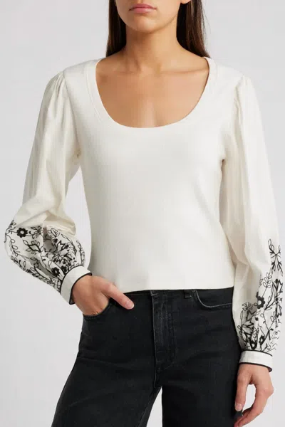CLEOBELLA RUTHIE TOP IN IVORY/BLACK