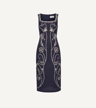 Cleobella Ruxandra Embroidered Midi Dress In Black
