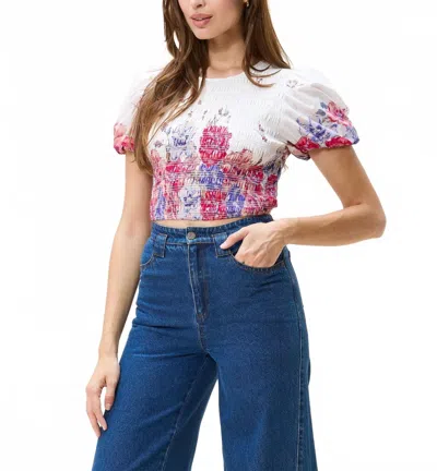 Cleobella Rya Short Sleeve Top In Camellia Print In Multi