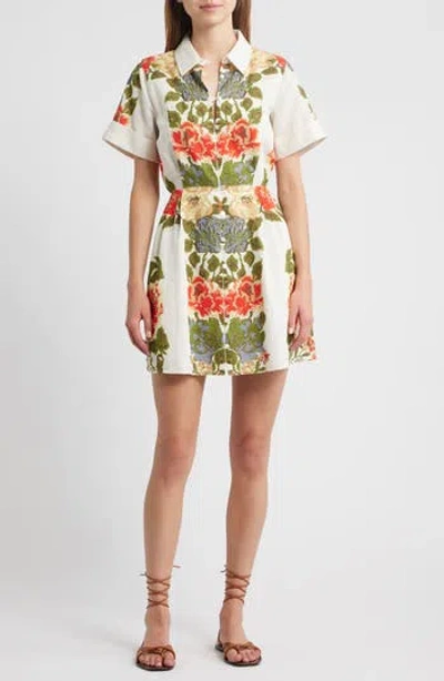 Cleobella Sadie Floral Dress In White In Multi