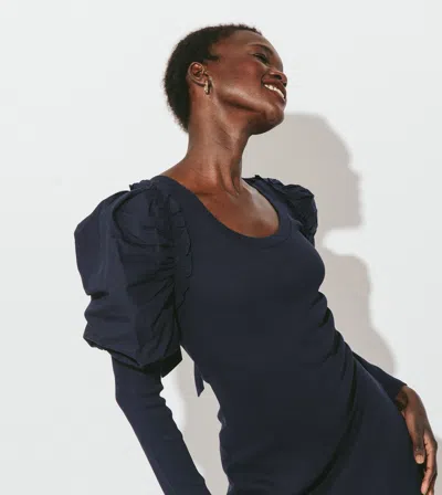 Cleobella Sandra Midi Dress In Blue