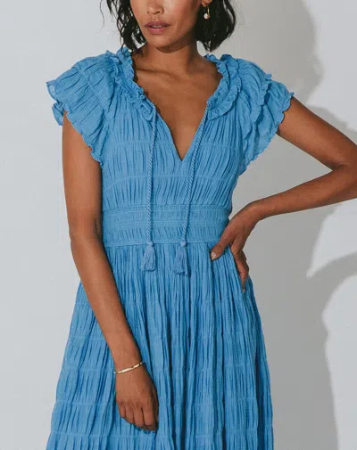 Cleobella Santana Ankle Dress | Sky Blue In Multi