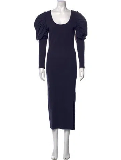 Pre-owned Cleobella Scoop Neck Long Dress In Blue